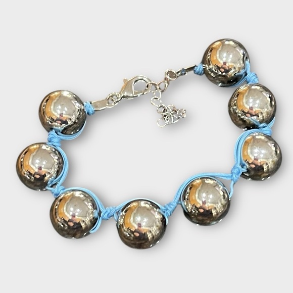 Urban Outfitters SILVER BLUE DEXTRA BALL CORDED BRACELET
METALLIC CHUNKY - Picture 4 of 4